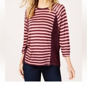 Michael Kors striped pullover blouse size large